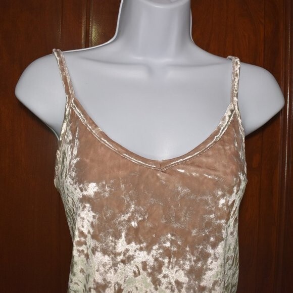 Kimchi Blue Velvet Tank Top in Tan and Cream - Picture 3 of 12